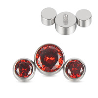 G23 titanio roscado internamente 16G Asscher corte circón cartílago oreja Stud pendiente Top Labret labio cuerpo Piercing joyería