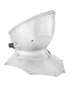 Armadura Medieval Gótica de Acero Pulido, Protector de Cuello de Caballero Hecho a Mano, Correas de Cuero Ajustables, Disfraz de Halloween - Product Image 1