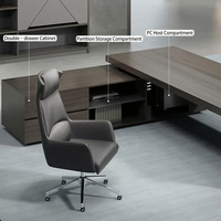 Bureau de direction haut de gamme avec structure robuste, plusieurs compartiments de rangement, grande taille, table de travail pour PDG, patron, bureau