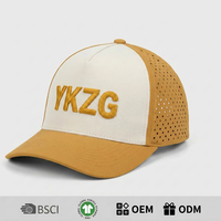 Toptan Tedarikçi Özel Logo 3D Nakışlı Beyzbol Şapkası Lazer Delikli Nefes Alabilen Teknoloji Kumaş Spor Performans Şapkası