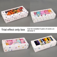 Boîte en papier pour emballage de chaussettes pour enfants, sous-vêtements, dessins animés, vente en gros, serviettes, cosmétiques, pliage, boîte cadeau avec fenêtre