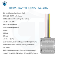 Convertisseur de puissance CC-CC garanti 12V à 28V 10A 280W pour éclairage LED Température de fonctionnement -30C à +85C 74x74x32mm