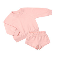 Ensemble de survêtement pour enfants personnalisé, très vendu, deux pièces, couleur unie, vêtements pour nouveau-nés, ensemble de vêtements pour garçons à manches longues