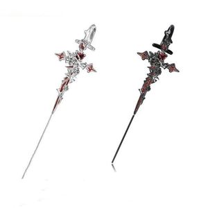 Fashion Dark Gothic Punk Rose Cross Thorn <b>Stud</b> <b>Earrings</b> Alloy Women's <b>Crystal</b> Rhinestone - Product Image 1