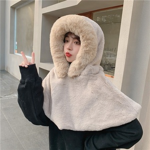Capa de felpa cálida para mujer y niña, gorro de capucha grande, diseño Simple, invierno, 2021 - Product Image 5