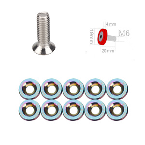 TORNASOL M6 Aluminiumschrauben 10 Stk./Packung Auto-Tuning Sechskant-Befestigungselemente Kotflügel-Unterlegscheiben Stoßstangen-Mehrfarben-Motorschrauben - Product Image 3