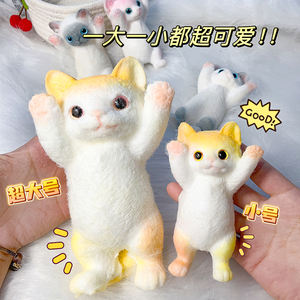 Neue Simulation Nettes Haustier Kätzchen Kneten Musik Simulation Weich gummi Fett Katze Stress abbau TPR Spielzeug - Product Image 1