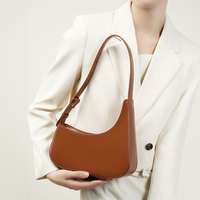 Sac à bandoulière en cuir véritable, styles rétro classiques, sur mesure, de luxe, demi-lune, fabricant OEM