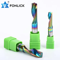 Fraise CNC pour aluminium, cuivre, plastique, carbure, acier au tungstène, bord en spirale, fraise à cannelure unique
