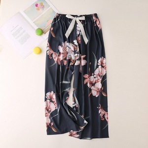 Calças de Pijama de Algodão Novas para o Verão para Mulheres Grávidas, Leves, Tamanho Grande, Corte Solto, Perna Larga, Calças Longas com Estampa Floral - Product Image 5