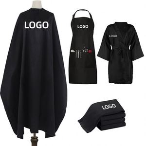 Capa de Barbero de Alta Calidad con Diseño Personalizado, Logotipo Personalizado, Bata de Salón para Cortar el Cabello, Cuello Ajustable, Precio Accesible, Hecha de Poliéster Duradero - Product Image 1