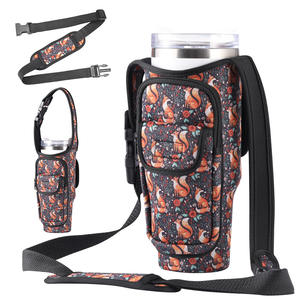 Néoprène 40oz bouteille d'eau sac de transport avec bandoulière iPhone poche porte-bouteille d'eau pochette Stanley tasse accessoires - Product Image 1