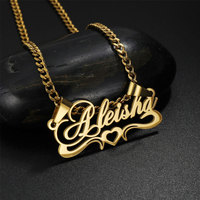 Collier personnalisé en acier inoxydable original plaqué or 14k 18k, résistant à l'eau et au ternissement, pour femmes et hommes