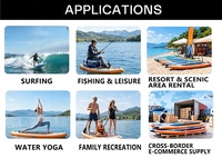 Planche de paddle gonflable en PVC pour les activités sur lac, rivière et mer, avec pompe portable, sac à dos et logo personnalisé