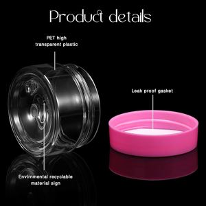 Tarros de plástico vacíos de alta calidad de 1 oz con tapa de rosca rosa para arte de uñas con purpurina, polvo acrílico, cuidado de la piel, exfoliante labial y almacenamiento de maquillaje - Product Image 3