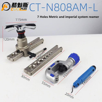 Kit de Herramientas para Abocardar Tubos Excéntricos de 45 Grados CT-N808AM-L, Cortador de Tubos de Cobre, Expansor Manual, Recortador de Desbarbado, 7 Tamaños, 3/16-3/4 Pulgadas