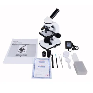 Microscopio Eyebre, luz LED superior e inferior, para estudiantes de escuela, ciencia, microscopio educativo para estudiantes para escuela primaria, 640X, 1, 2 uds.