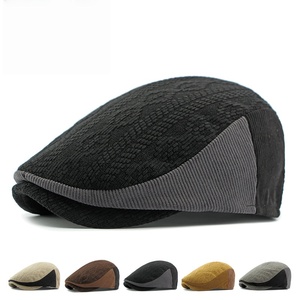 Venta al por mayor de encargo de los hombres de moda Coreana de punto boina <span class=keywords><strong>sombrero</strong></span> Unisex Casual invierno 100% poliéster/algodón gorra plana diseño Retro británico - Product Image 2