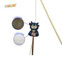 Famipet Fabricant, Vente en gros personnalisée, Nouveau jouet interactif pour chaton en denim à motif animal, bâton de chat avec herbe à chat