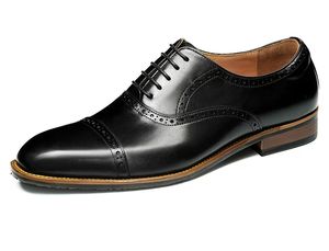 Chaussures habillées italiennes pour hommes à bout carré, de marque de luxe, fabriquées à la main, de haute qualité, à lacets, pour affaires, fêtes et occasions sociales - Product Image 3