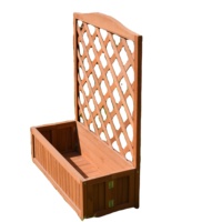 Jardinière en bois de sapin massif, écologique et durable, pour la culture de plantes aromatiques, légumes et fleurs, avec treillis