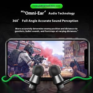 Lanston V7 nero squalo 4 auricolari In-Ear cablati per eSport <span class=keywords><strong>giochi</strong></span> di <span class=keywords><strong>pollo</strong></span> comodo ascolto voce cuffie di dibattito nero - Product Image 3