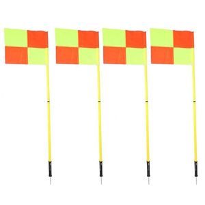 Drapeau d'angle publicitaire double face pour terrain de football, couleurs vives, en polyester avec mât en fibre de verre - Product Image 1