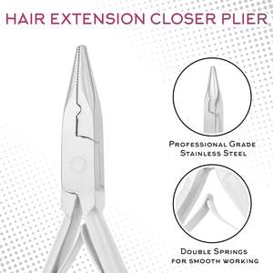 Kit de Herramientas Modernas para Extensiones de Cabello Obexa, Acero Inoxidable, Microlink, Herramienta para Extensiones Itip, Uso Comercial, Plateado - Product Image 3
