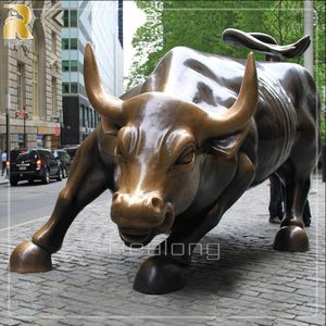 Decorazione di grandi dimensioni in metallo scultura animale muro di bronzo Street <span class=keywords><strong>Bull</strong></span> statua per la vendita - Product Image 6