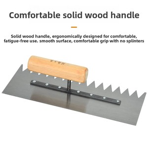 Truelle à dents en acier au carbone pour plâtrage, outil de maçonnerie, racloir à dents carrées pour pose de carrelage, spatule à boue - Product Image 2