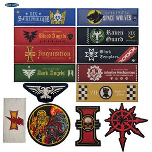 Autocollants en tissu brodés Warhammer 40K, symbole rouge, badge <span class=keywords><strong>Velcro</strong></span> pour sac à dos extérieur, médaille de moral - Product Image 1