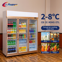 Refrigerador Vertical con Puerta de Vidrio, Enfriamiento por Aire Sin Escarcha, para Exhibición Comercial de Bebidas en Tiendas y Servicios de Catering