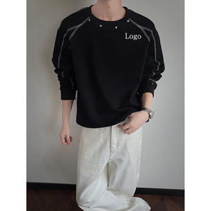 เสื้อสเวตเตอร์สวมหัวสำหรับผู้ชายผ้าฟลีซปะต่อผ้าขนแกะสำหรับฤดูใบไม้ร่วงฤดูหนาว - Product Image 2