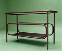 Console de salle de bain pour hôtel de charme, table de chevet vintage pour chambre d'hôtes, table en bronze antique, meuble de maquillage de luxe avec pieds