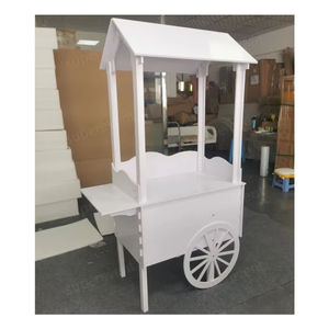 Fournitures de mariage à prix réduit Chariot à bonbons en PVC blanc personnalisé pour décoration de fête Chariot à <span class=keywords><strong>bar</strong></span> à desserts avec roues pour fêtes - Product Image 1