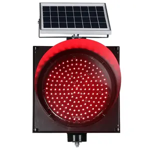 Fornitura del produttore semafori lampeggianti rossi solari da 300mm