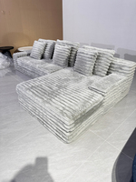 Canapé-lit sectionnel moderne en L avec rembourrage en éponge, tissu écologique, idéal pour appartement, mobilier de salon en gros