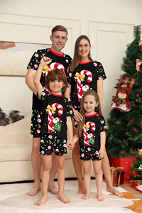 Neue Polyester Pullover Kurzarm Kurzhose Männer Frauen Kind Baby Home Wear Schneemann Gedruckte Familie Passende Weihnachts pyjamas - Product Image 6