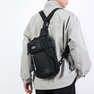Midelunya hommes à la mode Oxford tissu multifonctionnel <span class=keywords><strong>poitrine</strong></span> sac étanche extérieur bandoulière épaule sac à dos fermeture éclair nouveau - Product Image 4