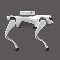 Robot chien intelligent éducatif et divertissant avec une conception quadrupède bionique, fonctions d'application et de commande vocale.