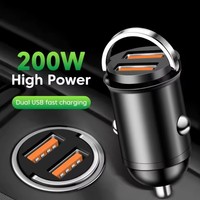Chargeur rapide USB pour voiture 200W, chargeur rapide USB PD 3.0, adaptateur de charge rapide USB Type C pour téléphones iPhone Xiaomi 17 15 Samsung VIVO