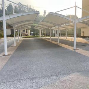 Abri de stationnement automobile moderne à structure membranaire, auvent en PVC pare-soleil, installation facile, auvent préfabriqué tendu - Product Image 5