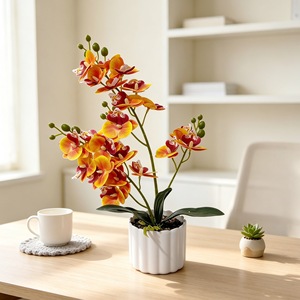 Orquídea Phalaenopsis Artificial en Maceta de 41 cm de Altura, Planta Artificial para Decoración del Hogar y Bodas - Product Image 5