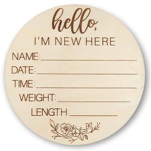 Cartello in <span class=keywords><strong>legno</strong></span> Hello World neonato segno <span class=keywords><strong>di</strong></span> annuncio del bambino-segno <span class=keywords><strong>di</strong></span> annuncio <span class=keywords><strong>di</strong></span> nascita del bambino - Product Image 1