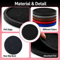 Sous-verres personnalisés OEM ODM en feutre et PVC pour boissons, tapis de protection en feutre et PVC pour tasses, pour la maison, le bar, le café, l'hôtel