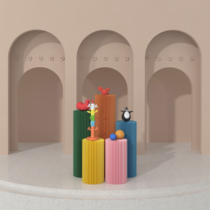 Kệ Phân Giấy Nhiều Màu Sắc Tùy Chỉnh Kệ Trưng Bày Hình Trụ Gấp Được Giá Đỡ Hình Trụ Acrylic Để Trang Trí Trình Diễn Thời Trang - Product Image 6