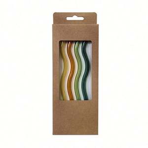 Vente à chaud en gros ensemble de pailles en verre transparent haute teneur en borosilicate résistant à la chaleur pailles transparentes à courbure droite - Product Image 1