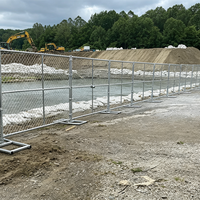Panneaux de clôture temporaire en chaîne galvanisée portables, protection du chantier de construction, isolation, clôture temporaire américaine