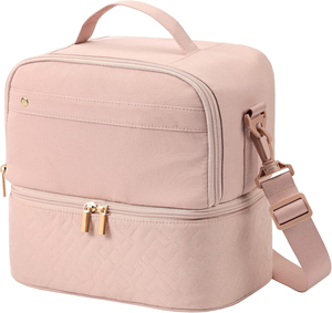 <b>Lunch</b> <b>Bag</b> Insulated Two Separate Compartments Meal Box <b>with</b> Adjustable Shoulder <b>Strap</b> Leakproof Cooler <b>Bag</b> - Product Image 1