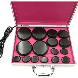 Hot Himalaya Zout Jade Steen Warmte Massage Kit Basalt Energie Stenen Massager Voor Spa Met Verwarming